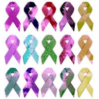 Cancer Awareness Ribbons with Microbiome Imagery