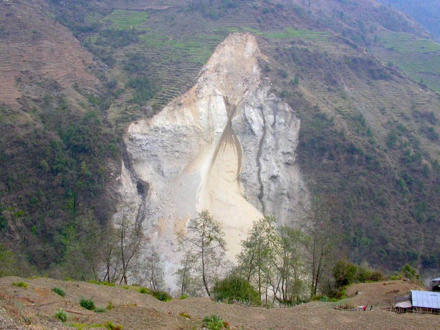 Fresh Landslide near Kimrong in the Himalaya