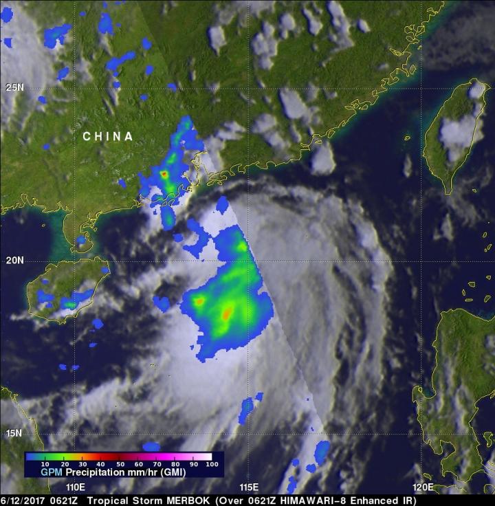 GPM Rainfall Rates in Merbok