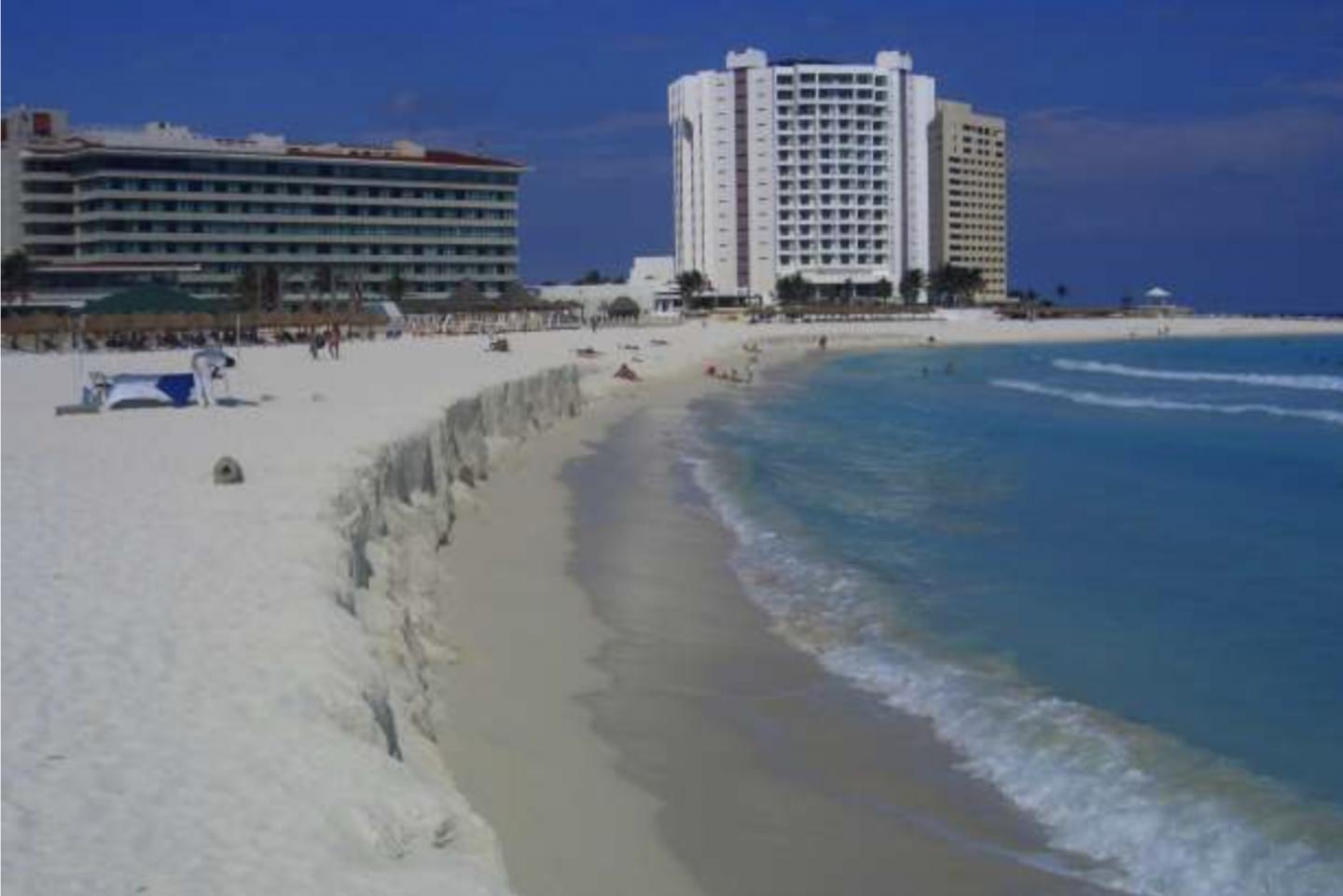 Erosion on Cancun Beach