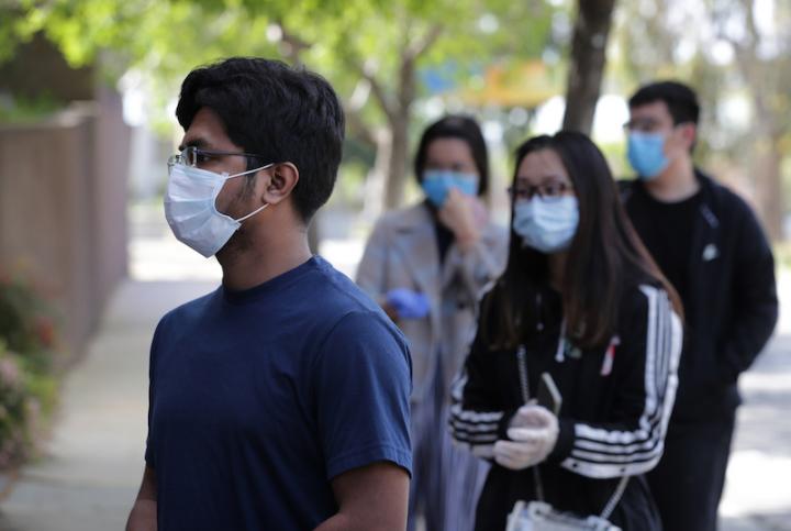 Students with masks