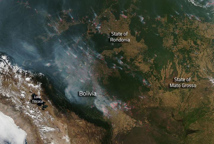 Scores of Wildfires Crisscross Bolivia