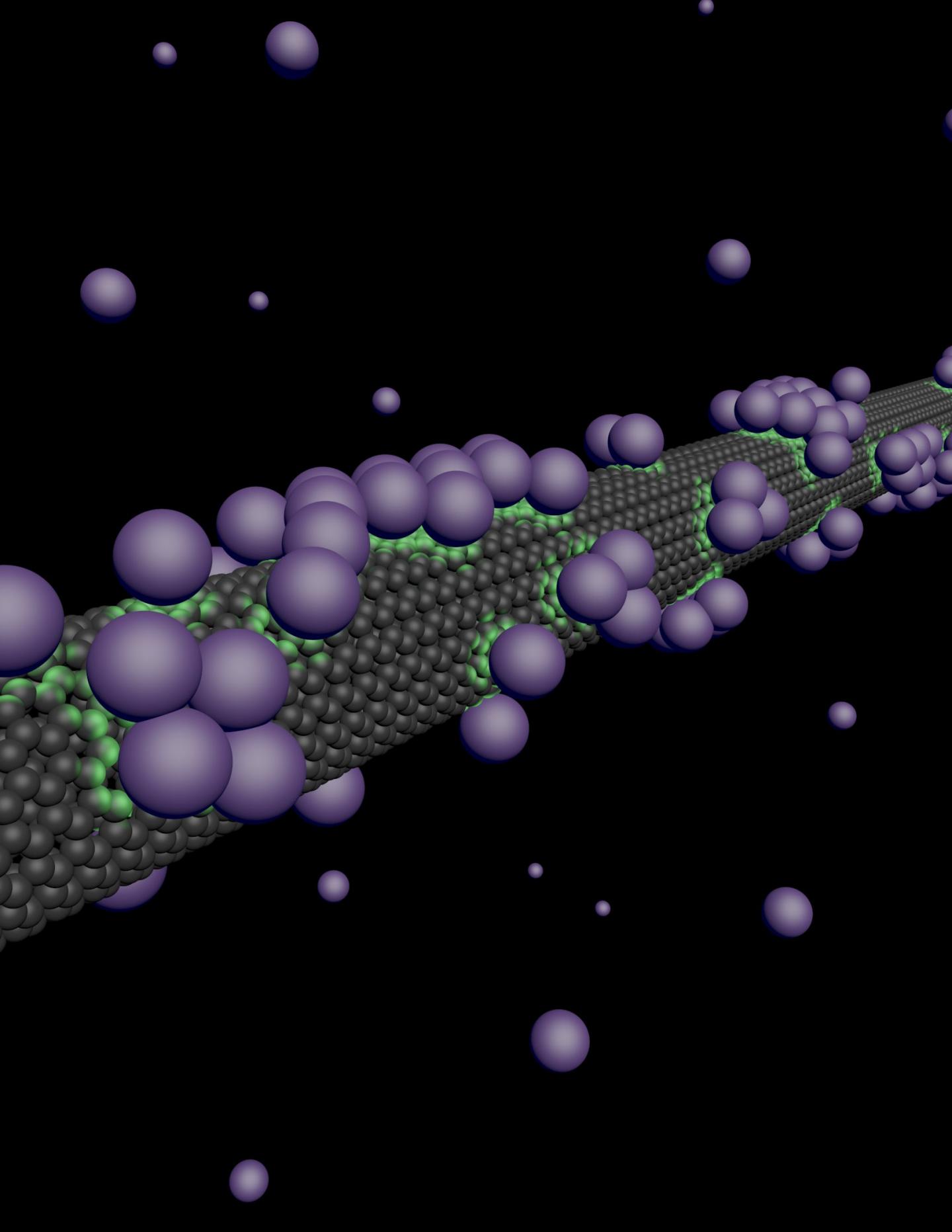 Atoms Adhering to Carbon Nanotube