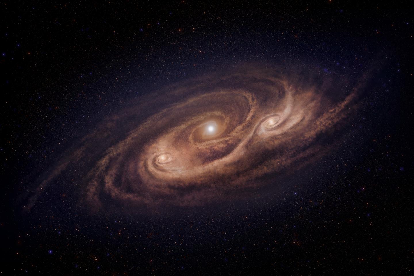 Artist's Impression of the Monster Galaxy COSMOS-AzTEC-1