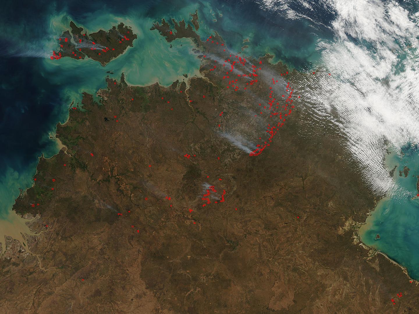 Fires in Australia's Northern Territory and Bathurst Island