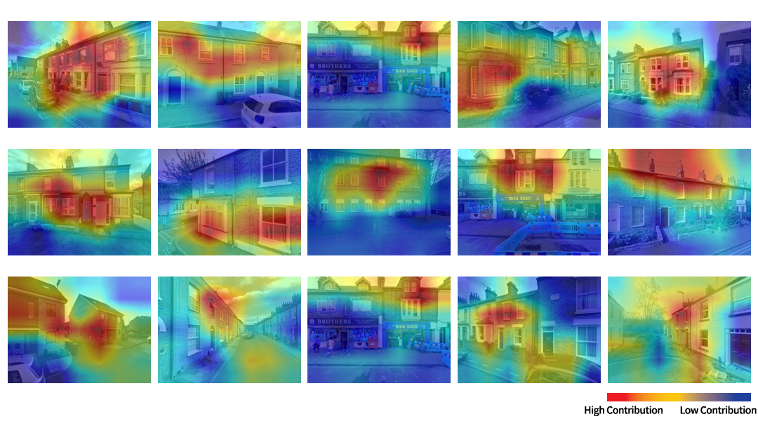 Street view images of houses from the study