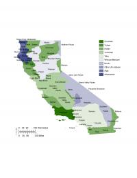 Linguistic Map of California at First Contact with Europeans