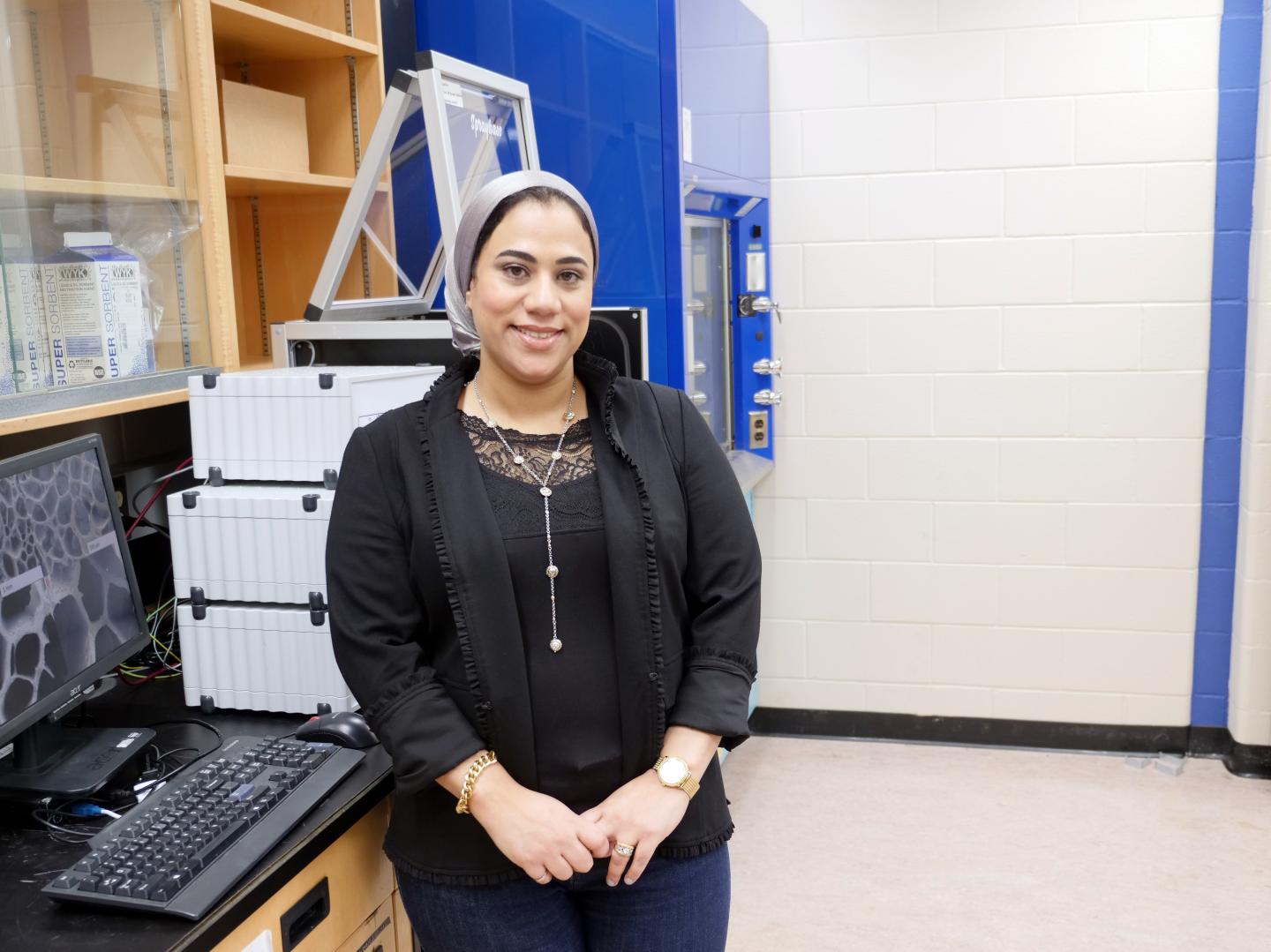 Amira Abdelrasoul in Her Laboratory at the University of Saskatchewan