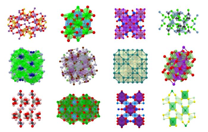 Grid of Crystal Structures from Materials Project