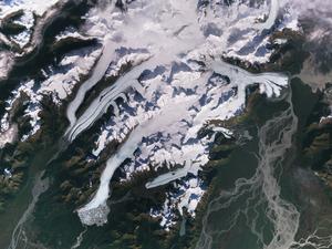 Glaciers in the Chugach Mountains of Alaska