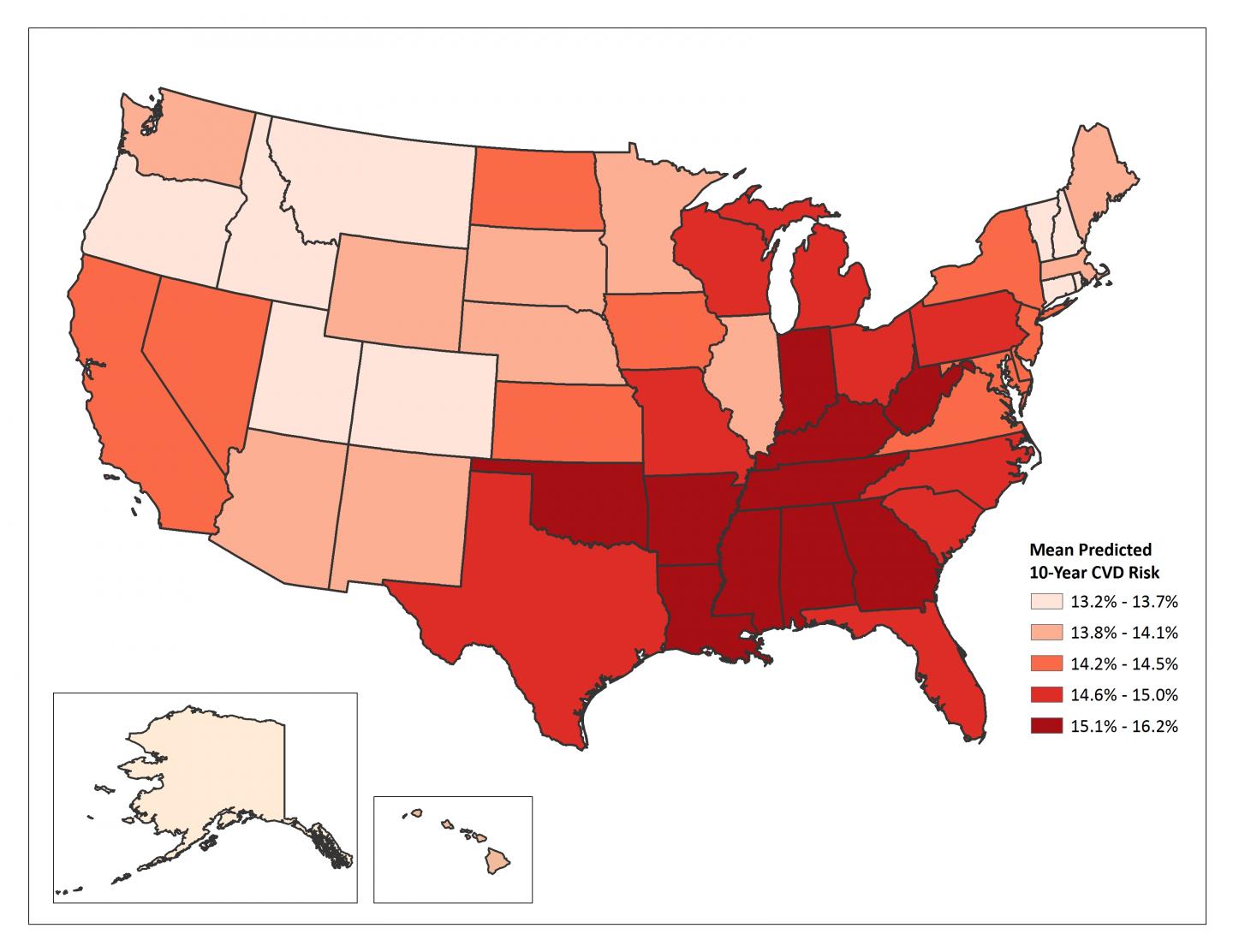New State Level Data Demonstrate Geographical Variation in 10-Year Cardiovascular Risk (1 of 2)
