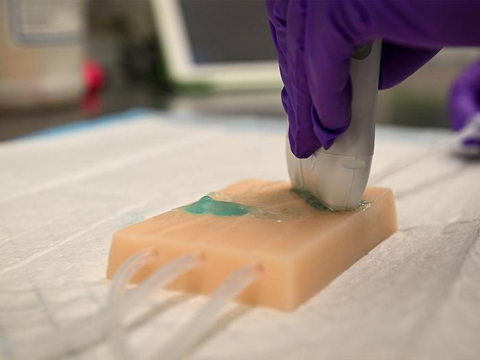 Researchers use a silicone tissue model