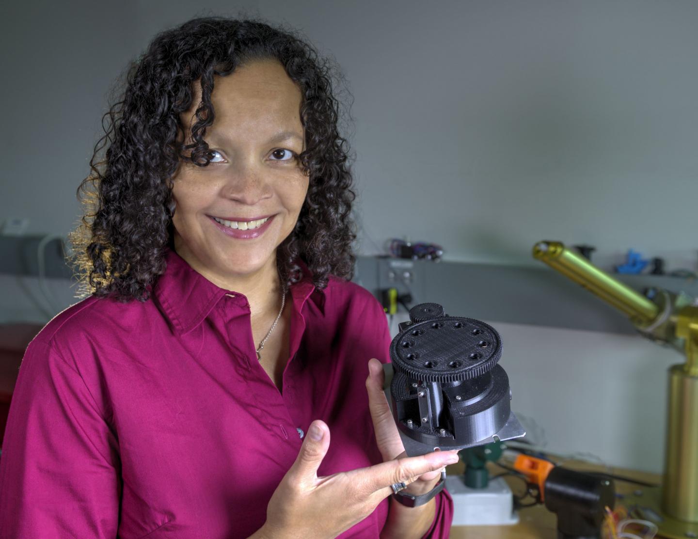 NASA Scientist Melissa Floyd with FISHbot Prototype