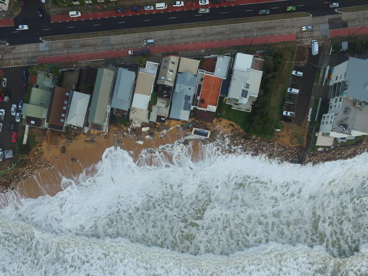 Post-Storm Aerial View of Sydney's Collaroy Beach