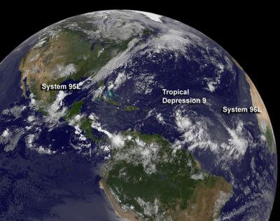 GOES-13 Satellite: 4 Tropical Systems Being Watched