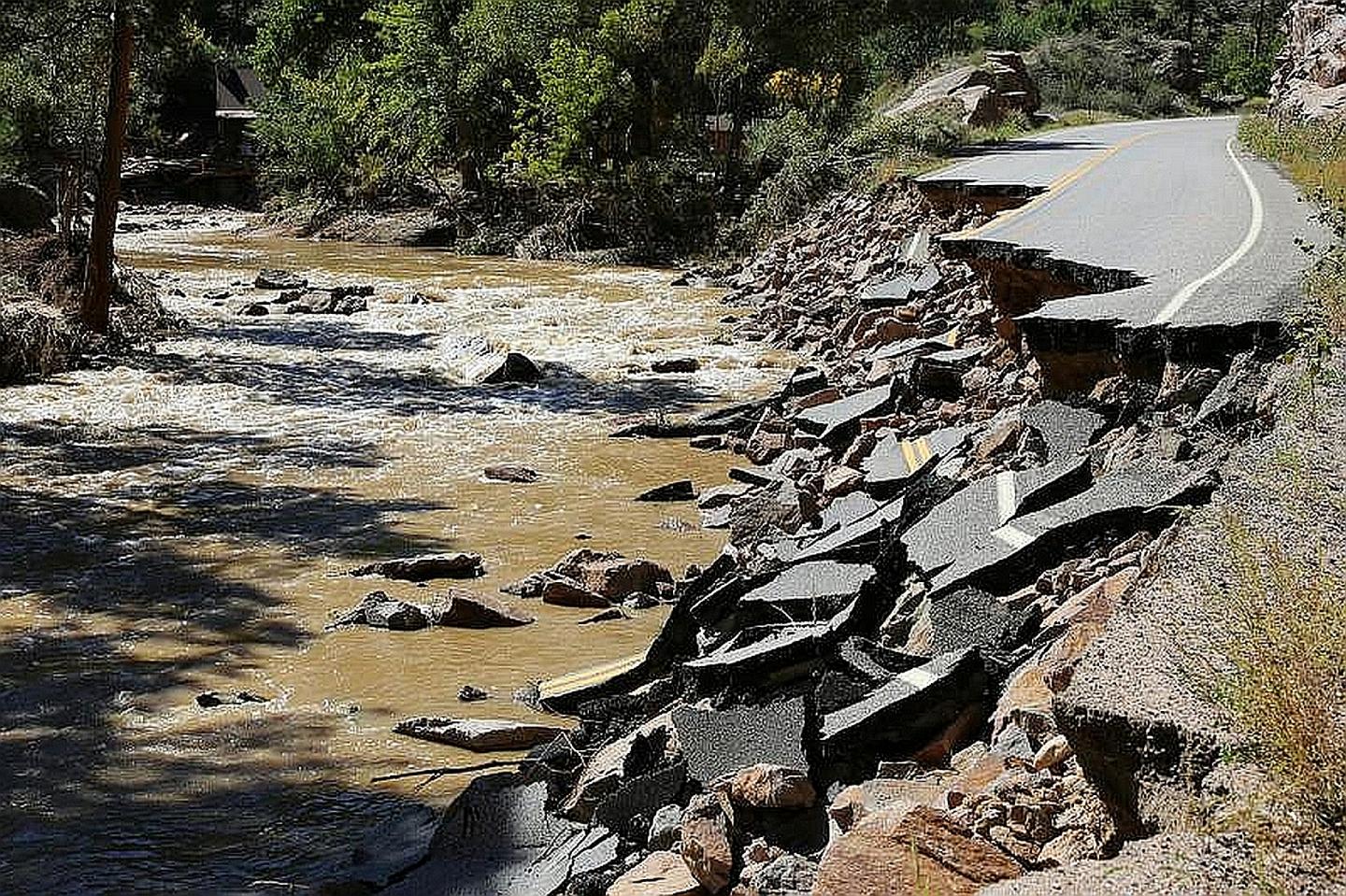 Boulder, CO, Road Damaged by 2013 Flood