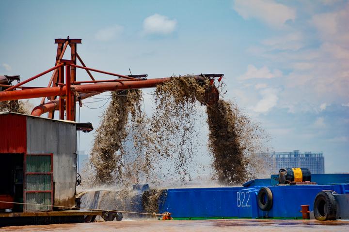 Sand mining in the Mekong River