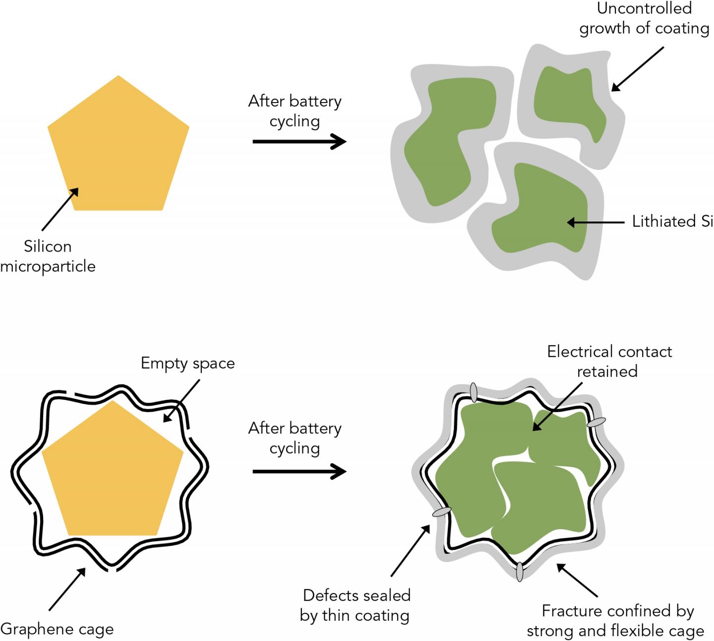 Swelling Silicon Microparticles