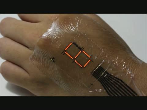 Japanese researchers develop ultrathin, highly elastic skin display