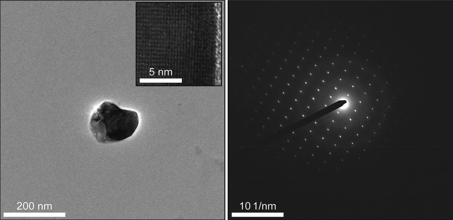 A TiO<sub>2</sub> Crystal Extracted from a T2D Pancreas and its Electron Diffraction Pattern