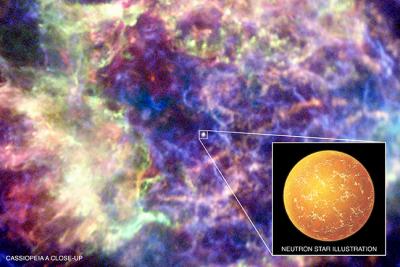 Chandra Image and Artist's Illustration of Neutron Star