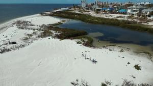 Aerial View Hurricane Ian Aftermath