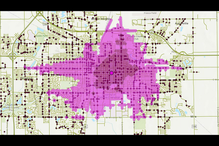 CUMTD isochrone