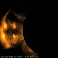 Video of Oct. 23, 2014 Eclipse Seen by Hinode Satellite