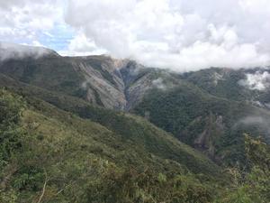 Landslides, high Andes, Peru.