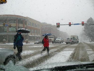 Pedestrians Contend with Wintry Weather
