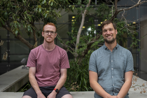 Dr Thomas Cotton (L) and Dr Bernhard Lechtenberg have solved the first 3D structure of an enzyme called RNF216.