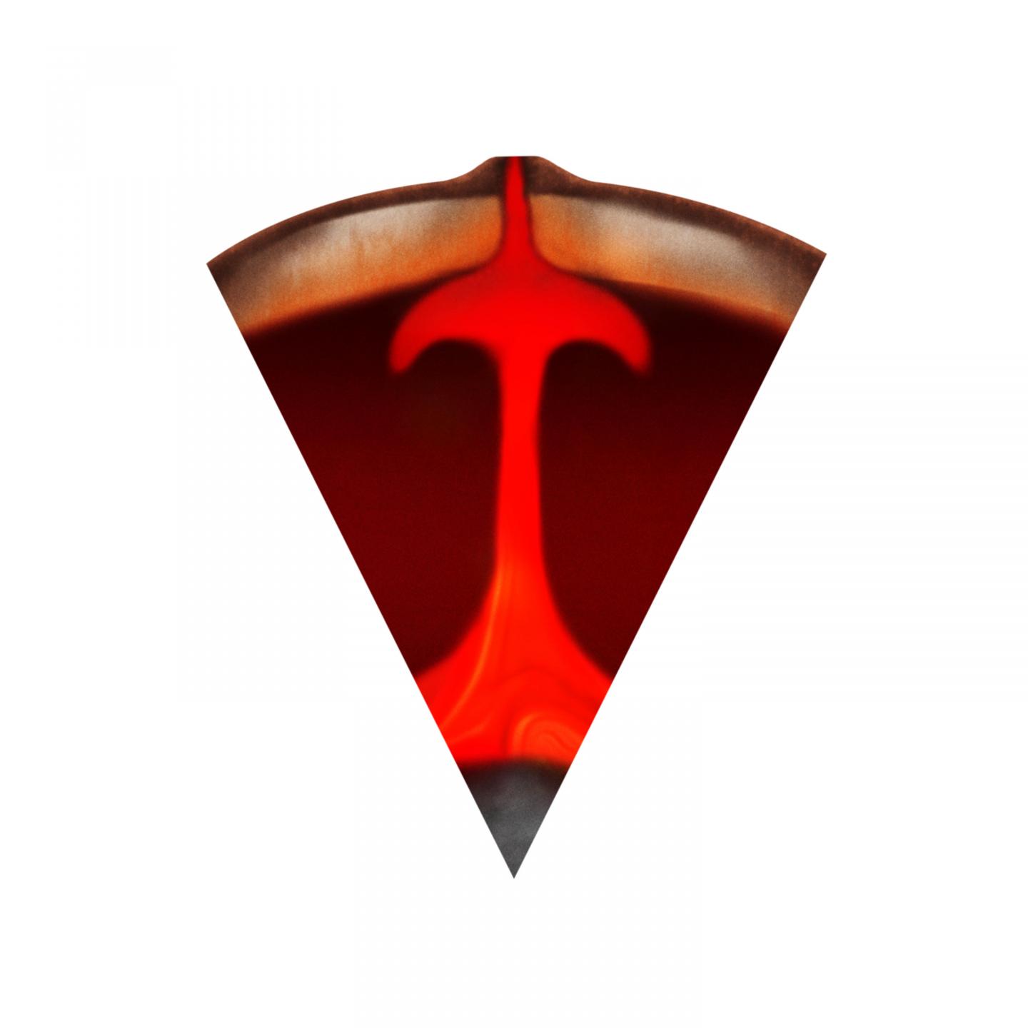 An illustration of an upwelling plume of primitive material rising from the deep mantle