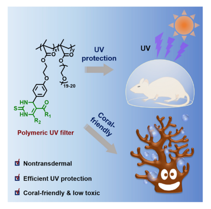 Graphical abstract depicting the new coral-friendly sunscreen