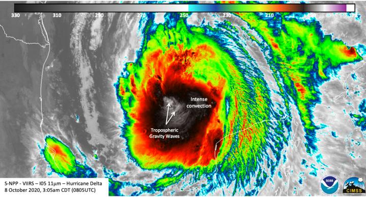 Infrared image from Suomi NPP of Delta