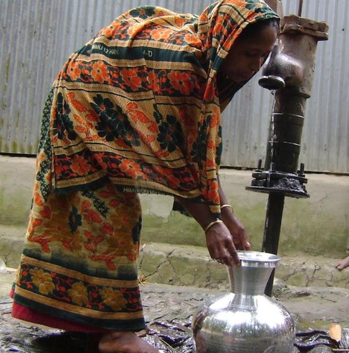 Woman at tubewell in Bangladesh