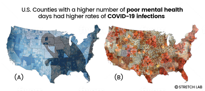 Prior poor mental health is associated with higher COVID-19 infection rates