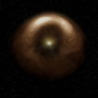 ・アルマ望遠鏡の観測をもとに描いたHD142527と周囲の塵円盤