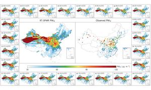 Spatial distributions of retrieval PM10.