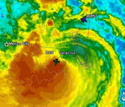 Flight Tracks of NASA's GRIP Aircraft in Karl