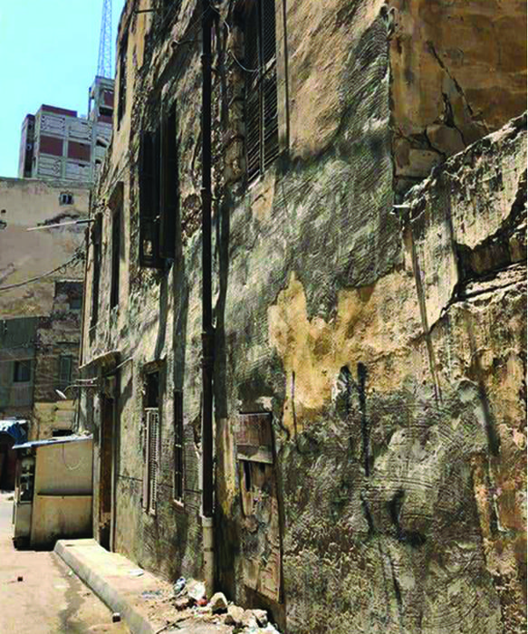 Building collapsing in Alexandria, Egypt