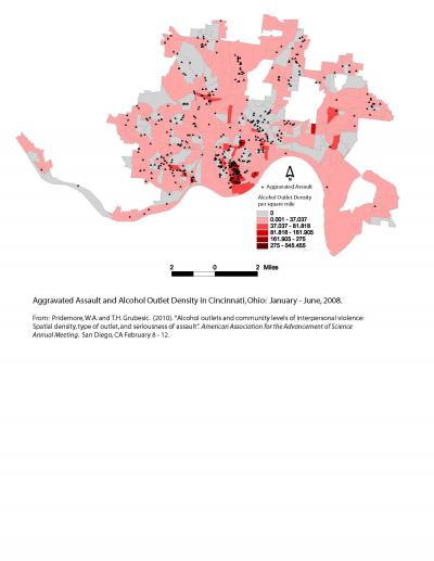 Aggravated Assault and Alcohol Density in Cincinnati, Ohio: Jan.-June 2008