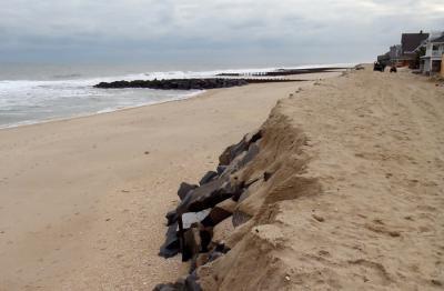 Forgotten Seawall Aids Beachfront Town