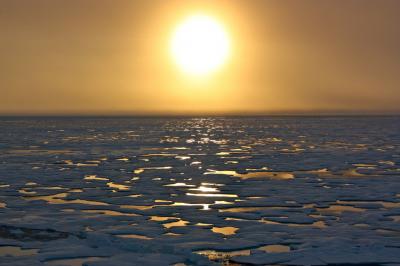 Sunset over Arctic Sea Ice