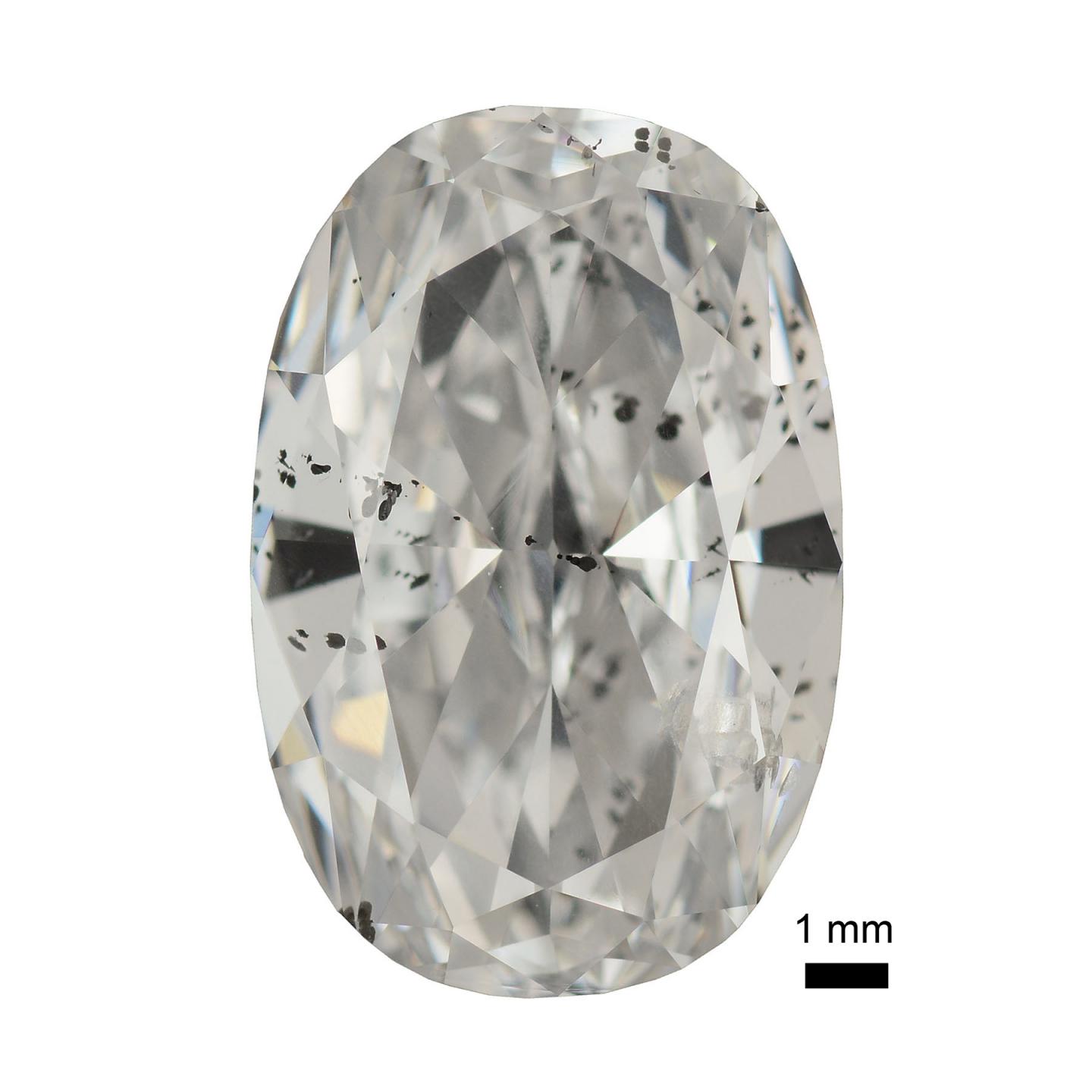 Cut and Polished Diamond with Inclusions