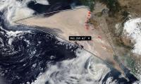 Square Mileage of Smoke Shown Over Pacific