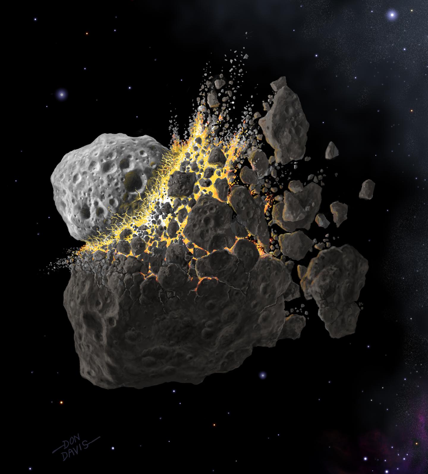 Asteroid Breaking Up