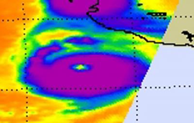 NASA AIRS Infrared Image of Hurricane Dora