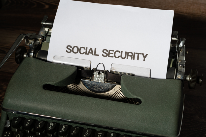 “Social Security” written on a typewriter.