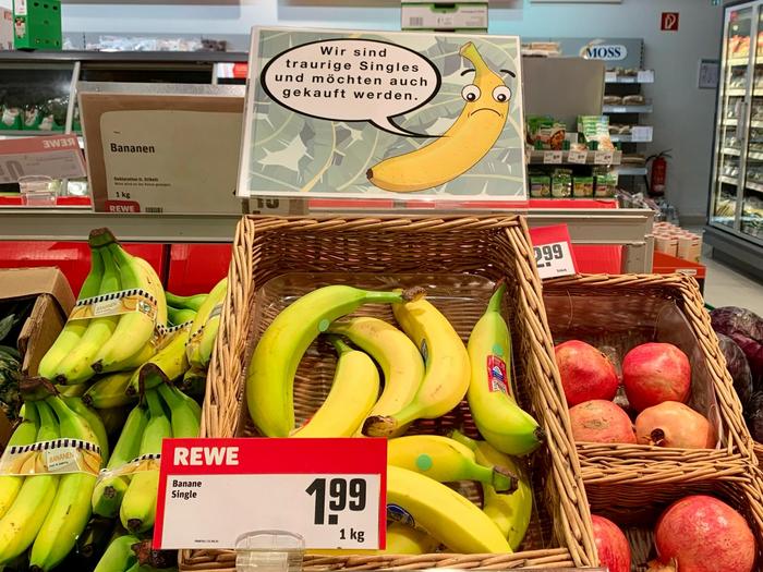 sad banana signage