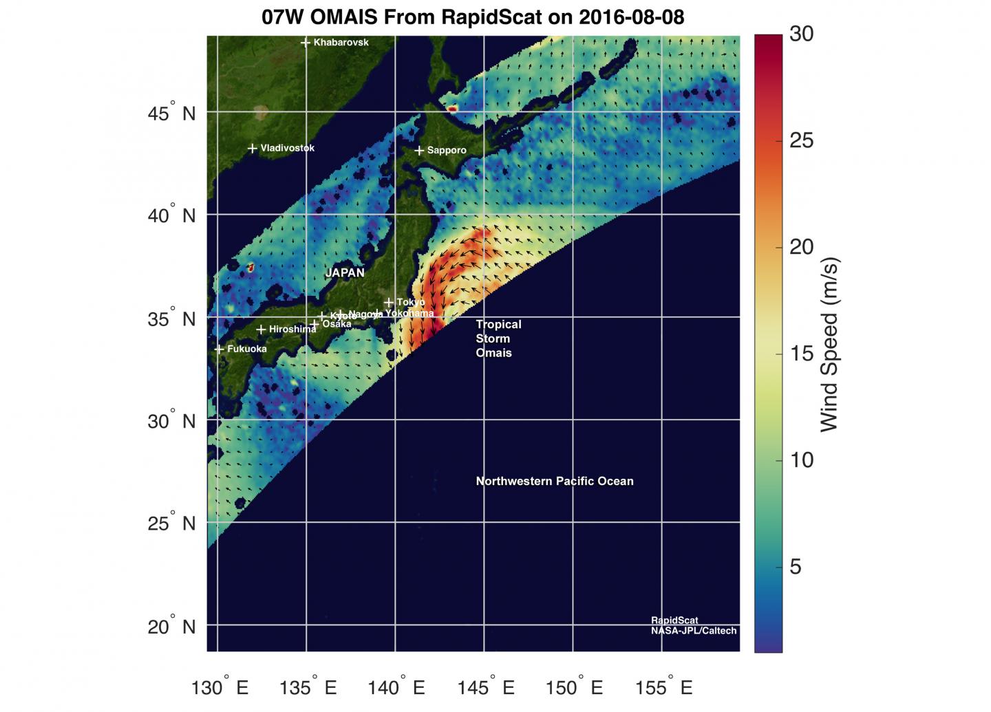 NASA Measures Winds of Tropical Storm Omais